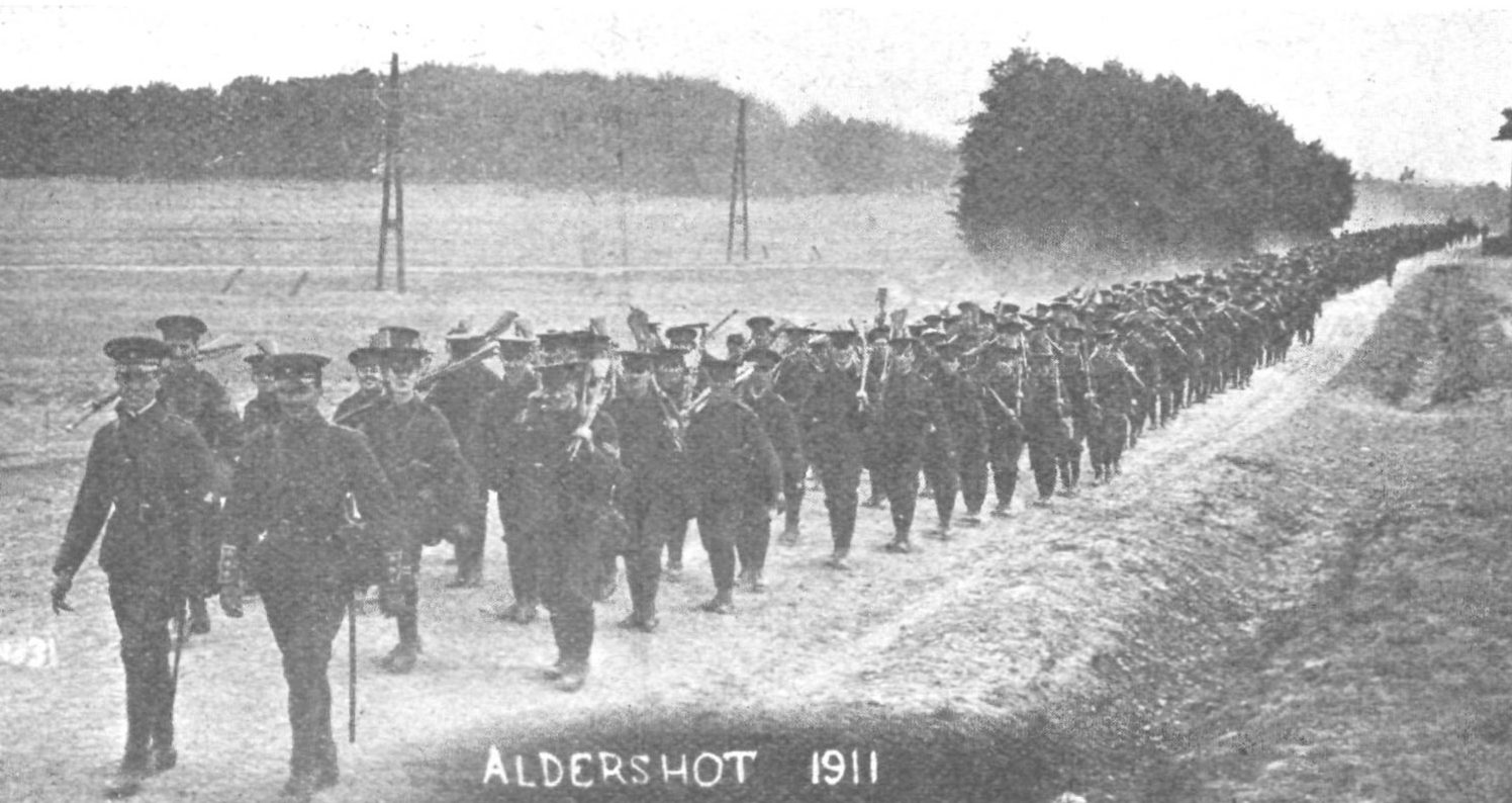 The Rangers on a route march, 1911