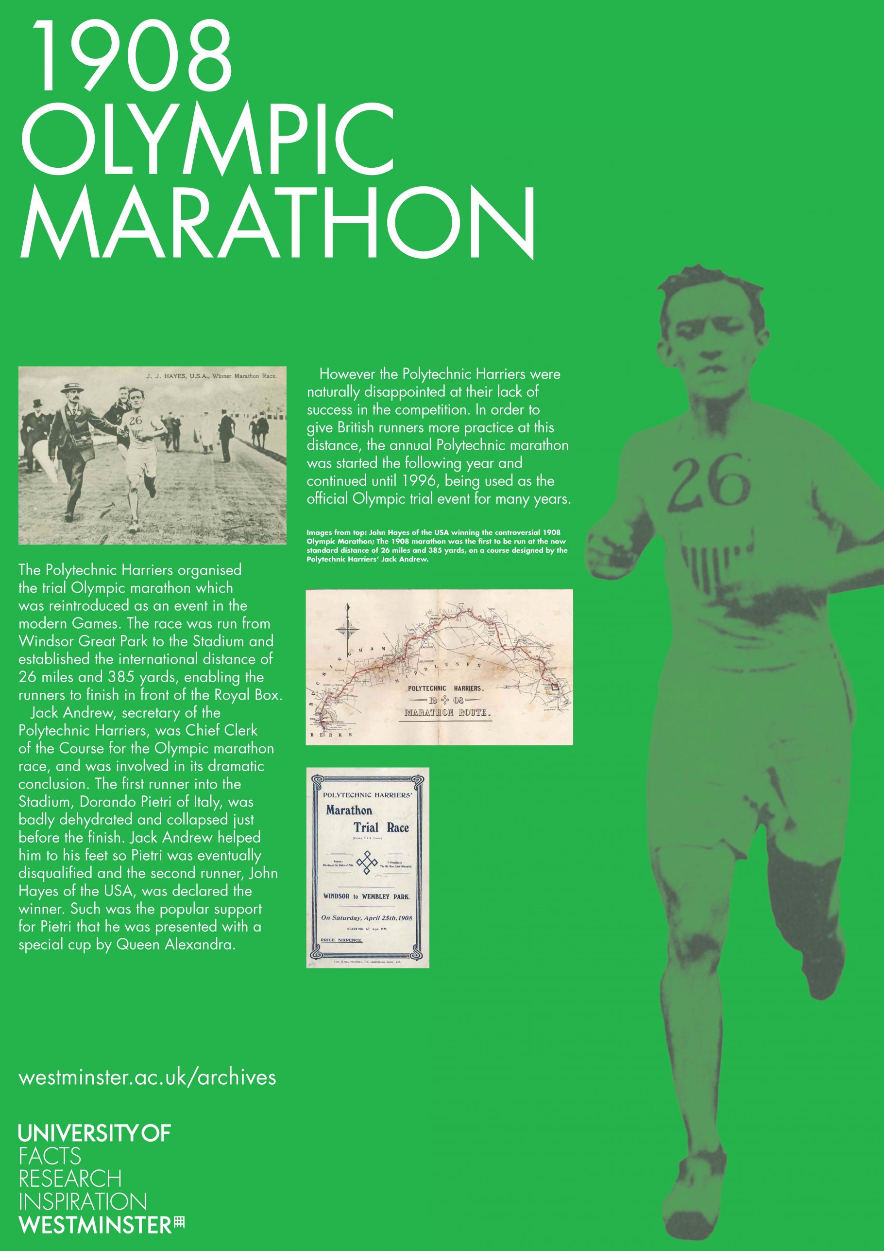 information poster on 1908 Olympic Marathon