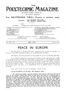 Announcement of Peace in Europe from the Polytechnic Magazine, May 1945