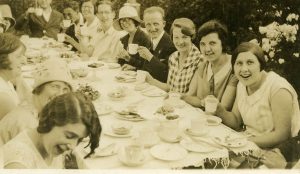Photo of members of the Rambling Club having afternoon tea