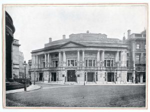 Photograph of the exterior of the Queen's Hall c.1900
