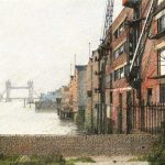 Colour drawing of the River Thames