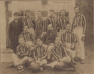 Black and white team photograph